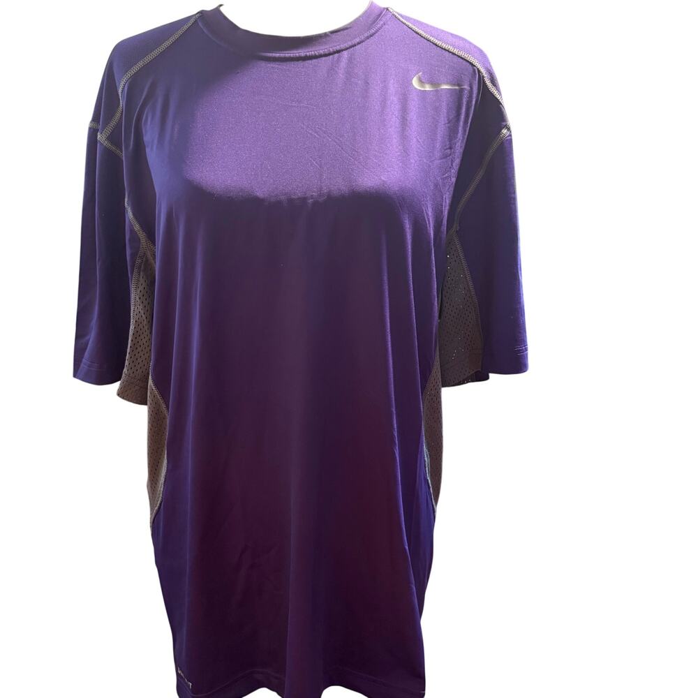 Nike Pro Combat Hypercool Dri-FIT Fitted Training Shirt, Purple, Men's Size XL